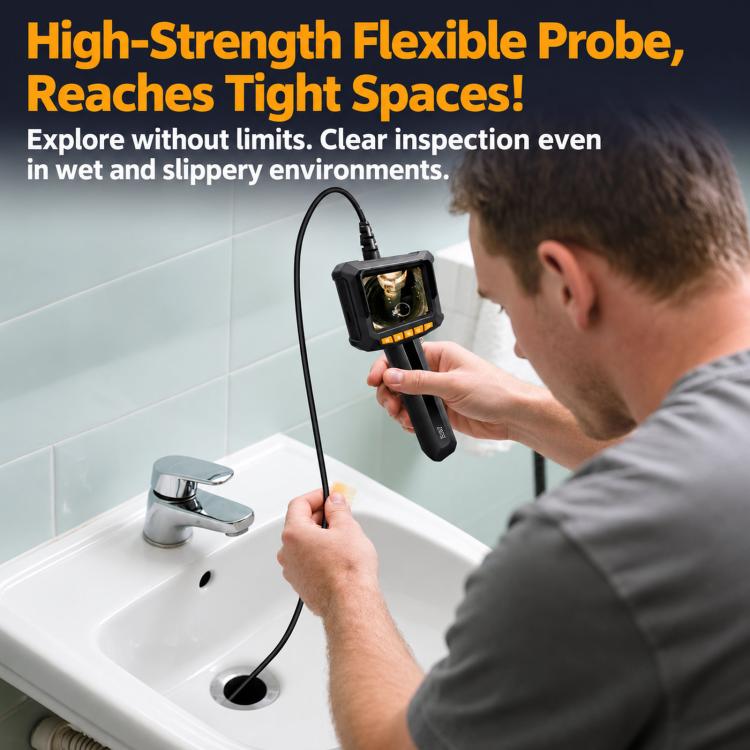 Industrial Endoscope Camera 2.8 inch IPS Inspection Scope IP67 Waterproof Borescope, ES07