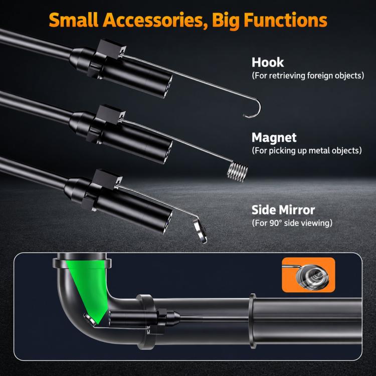 Industrial Endoscope Camera 2.8 inch IPS Inspection Scope IP67 Waterproof Borescope, ES07