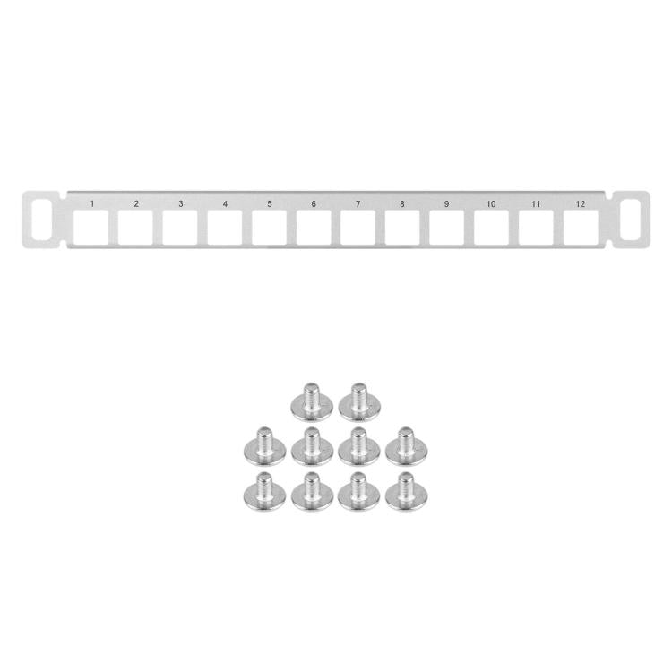 WAVESHARE For HomeRack 10 inch Cabinet Accessories, 0.5U 12-Port Blank Patch Panel, 1U 10-Port Universal Patch Panel, 1U Brush Cable Management Panel, 1U SBC Shelf, 1U Universal Large Shelf with Support Brackets, 1U Blank Panel, 50 PCS/Pack M4x6mm Screws