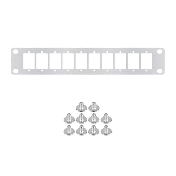 WAVESHARE For HomeRack 10 inch Cabinet Accessories, 0.5U 12-Port Blank Patch Panel, 1U 10-Port Universal Patch Panel, 1U Brush Cable Management Panel, 1U SBC Shelf, 1U Universal Large Shelf with Support Brackets, 1U Blank Panel, 50 PCS/Pack M4x6mm Screws