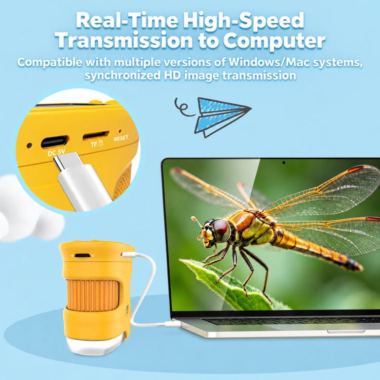 CM10 Kids Digital Microscope 2.0 Inch Screen Handheld Scope 8 LED Light Science Toy, CM10