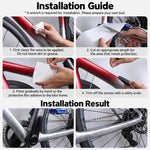 Universal Bicycle Frame Protection Film Set Clear TPU Anti-Scratch Frame Guard Stickers
