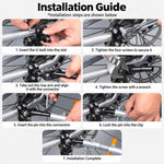Universal Bike Trailer Hitch Coupler Heavy Duty Steel Bicycle Trailer Attachment Connector Replacement, Standard Kit, 2 Long & 2 Short U-Bolts Set