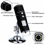 W01A Wireless Digital Microscope 1000X Handheld WiFi Borescope With 8 LED Lights, Rechargeable