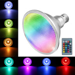 E26 / E27 PAR38 RGB LED Flood Light Bulb 20W Dimmable Color Changing Spotlight with Remote