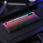 LANGTU L99 Gaming Keyboard 98 Keys Silent Membrane RGB Keyboard With Smart Display, Wired White Pudding, Wired BlackBerry, Wired Frosted Peach, Tri-Mode 5000mAh BlackBerry, Tri-Mode 5000mAh Frosted Peach, Tri-Mode 12000mAh BlackBerry                   ...