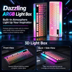 LANGTU L99 Gaming Keyboard 98 Keys Silent Membrane RGB Keyboard With Smart Display, Wired White Pudding, Wired BlackBerry, Wired Frosted Peach, Tri-Mode 5000mAh BlackBerry, Tri-Mode 5000mAh Frosted Peach, Tri-Mode 12000mAh BlackBerry                   ...