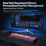 LANGTU L99 Gaming Keyboard 98 Keys Silent Membrane RGB Keyboard With Smart Display, Wired White Pudding, Wired BlackBerry, Wired Frosted Peach, Tri-Mode 5000mAh BlackBerry, Tri-Mode 5000mAh Frosted Peach, Tri-Mode 12000mAh BlackBerry                   ...