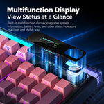 LANGTU L99 Gaming Keyboard 98 Keys Silent Membrane RGB Keyboard With Smart Display, Wired White Pudding, Wired BlackBerry, Wired Frosted Peach, Tri-Mode 5000mAh BlackBerry, Tri-Mode 5000mAh Frosted Peach, Tri-Mode 12000mAh BlackBerry                   ...