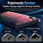LANGTU L99 Gaming Keyboard 98 Keys Silent Membrane RGB Keyboard With Smart Display, Wired White Pudding, Wired BlackBerry, Wired Frosted Peach, Tri-Mode 5000mAh BlackBerry, Tri-Mode 5000mAh Frosted Peach, Tri-Mode 12000mAh BlackBerry                   ...