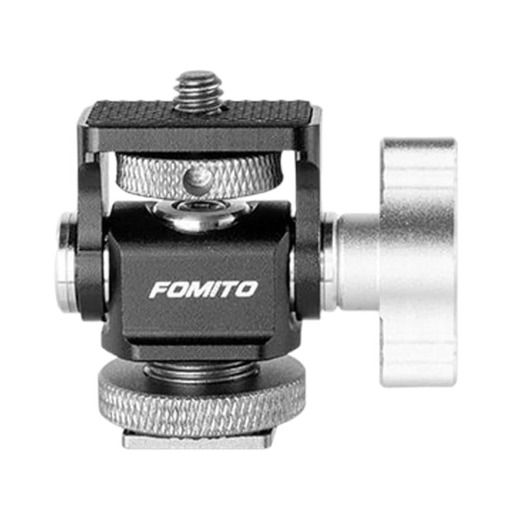 FOMITO Hot Shoe Universal Camera Monitor Bracket Adjustable Damping Rotating Snail Mount, No Knob Gimbal, With Knob Gimbal