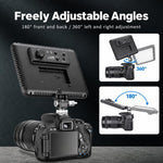 FOMITO Hot Shoe Universal Camera Monitor Bracket Adjustable Damping Rotating Snail Mount, No Knob Gimbal, With Knob Gimbal
