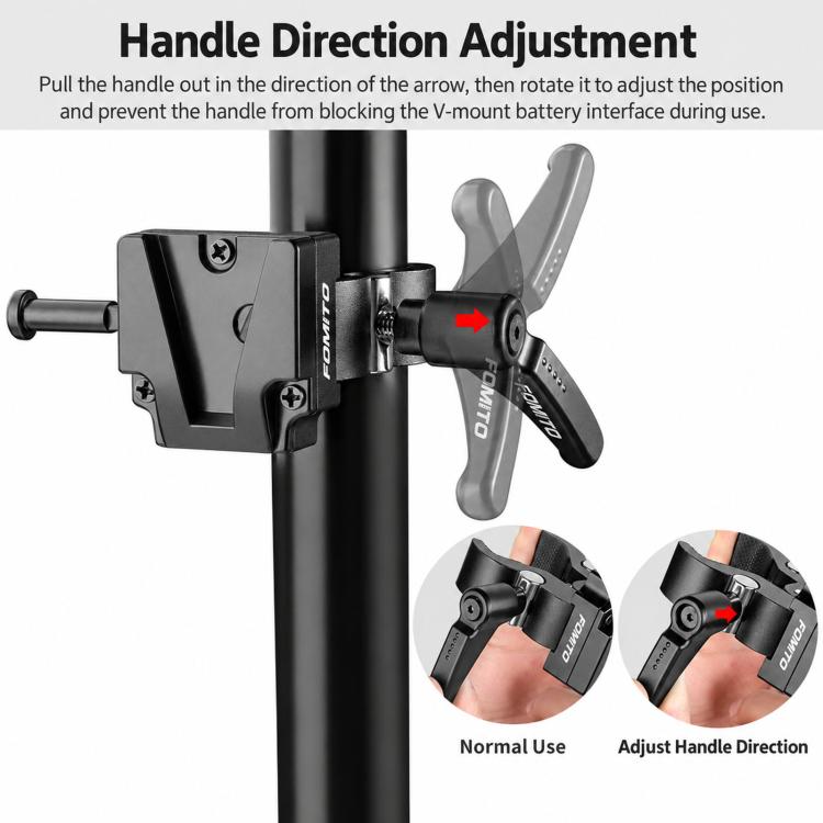 FOMITO V-Mount Plate Clamp With Crab Clamp Portable Tripod Metal Clip, V-Mount Plate Clamp