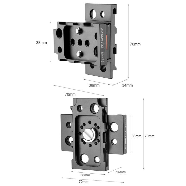 90/180 Degree Adjustable Dual-Sided Mounting Plate For Monitor LED Light, FOMITO NP-F1, FOMITO NP-F2, FOMITO NP-F3