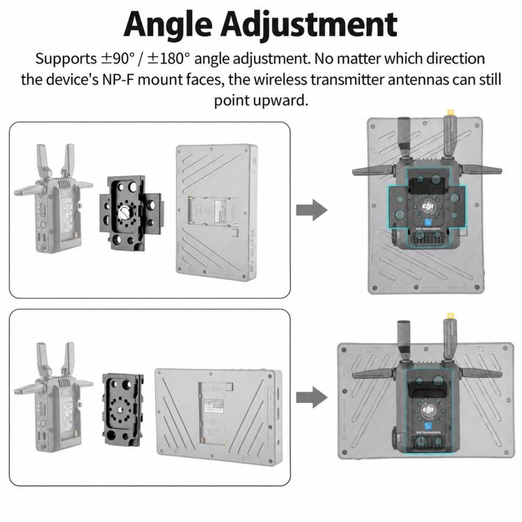 90/180 Degree Adjustable Dual-Sided Mounting Plate For Monitor LED Light, FOMITO NP-F1, FOMITO NP-F2, FOMITO NP-F3