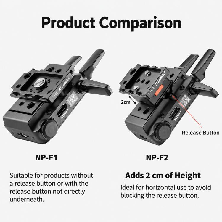 90/180 Degree Adjustable Dual-Sided Mounting Plate For Monitor LED Light, FOMITO NP-F1, FOMITO NP-F2, FOMITO NP-F3