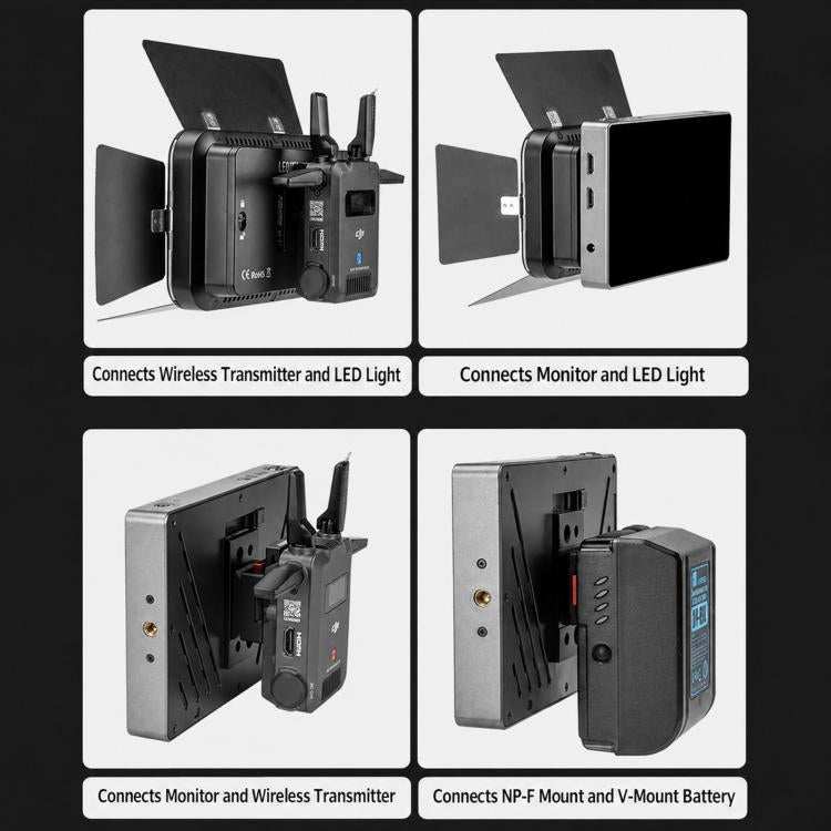 90/180 Degree Adjustable Dual-Sided Mounting Plate For Monitor LED Light, FOMITO NP-F1, FOMITO NP-F2, FOMITO NP-F3