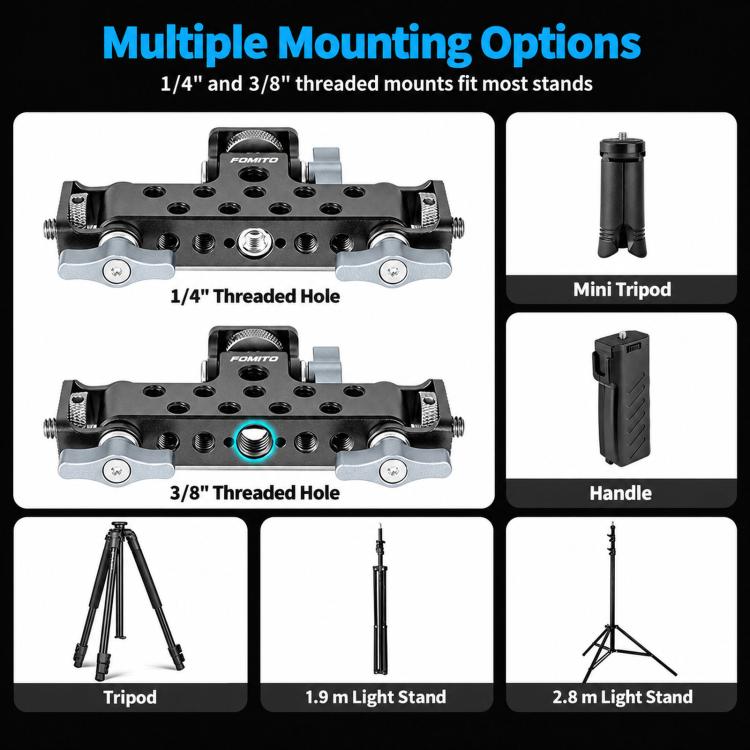 FOMITO Aluminum Alloy Three-Position Live Streaming Tripod Head Base