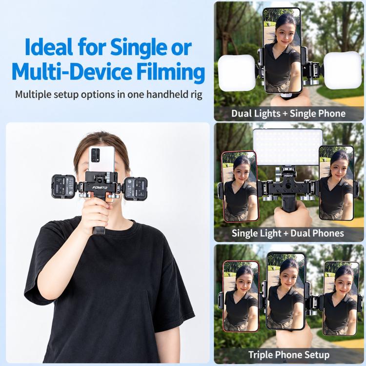 FOMITO Aluminum Alloy Three-Position Live Streaming Tripod Head Base