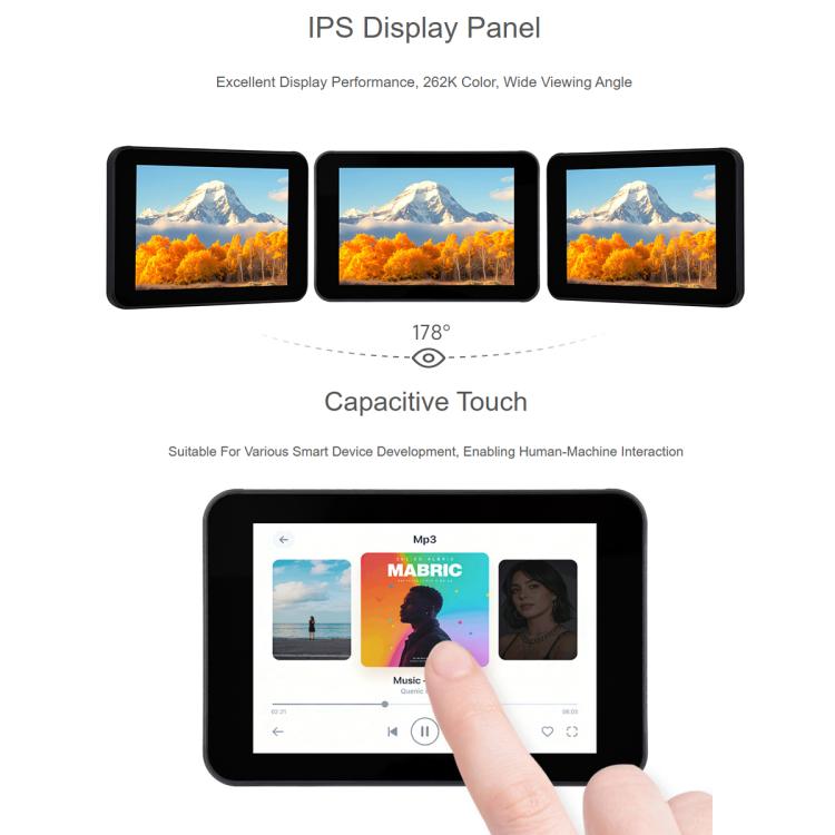 Waveshare ESP32-C5 3.5inch Rounded Corner LCD Development Board, IPS Panel, 320 × 480 Resolution, 262K Color, Without Camera, With Built-in Camera
