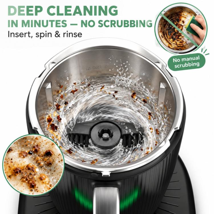 For Thermomix TM7 / TM6 / TM5 Automatic Bow Cleaning Brush Attachment Mixing Bowl Scrubber, Bow Cleaning Brush
