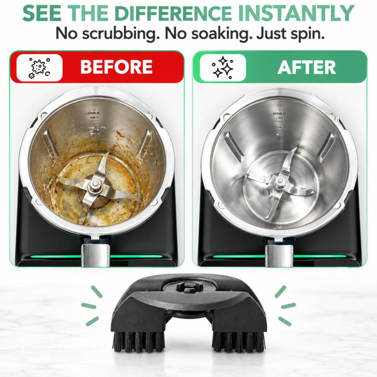 For Thermomix TM7 / TM6 / TM5 Automatic Bow Cleaning Brush Attachment Mixing Bowl Scrubber, Bow Cleaning Brush