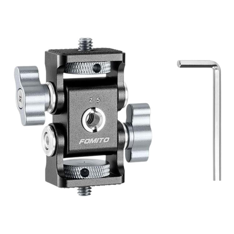 FOMITO Metal DSLR Camera Dual Head Snail Mount 1/4 Inch Adjustable Damping Monitor Bracket