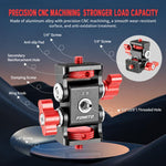 FOMITO Metal DSLR Camera Dual Head Snail Mount 1/4 Inch Adjustable Damping Monitor Bracket