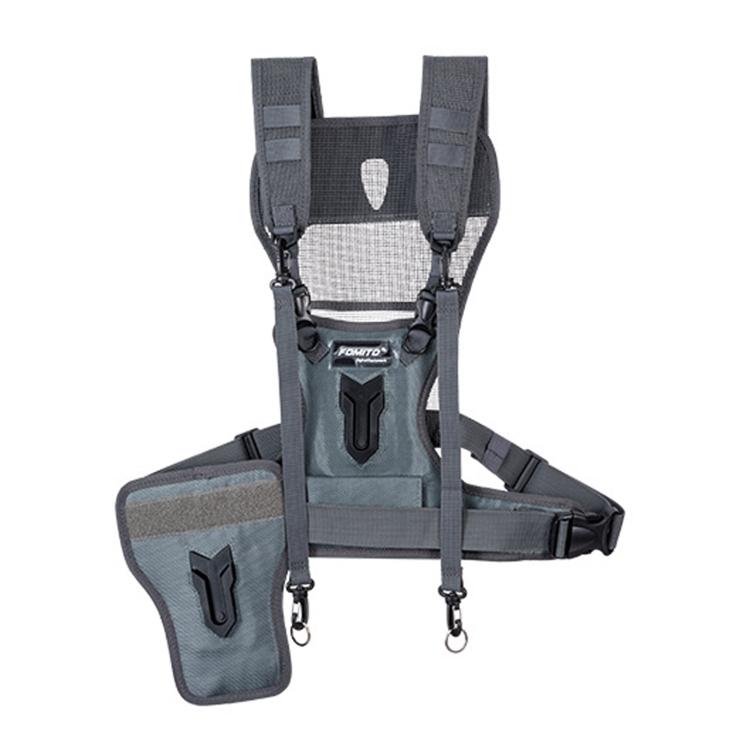 FOMITO Universal DSLR Camera Dual Photography Shoulder Strap With Waist Hanging, Grey