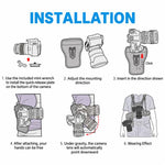 FOMITO Universal DSLR Camera Dual Photography Shoulder Strap With Waist Hanging, Grey