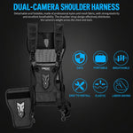 FOMITO Universal DSLR Camera Dual Photography Shoulder Strap With Waist Hanging, Black