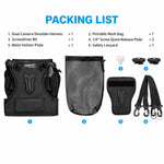 FOMITO Universal DSLR Camera Dual Photography Shoulder Strap With Waist Hanging, Black