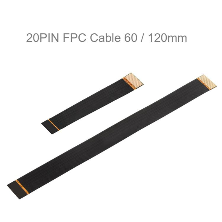 FPC Cable 0.5mm Pitch Opposite-Side Gold-Plated Contacts, EMI Shielding, Waveshare 20PIN 60mm, Waveshare 20PIN 120mm