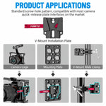 FOMITO VK-02 Camera V-Mount Plate Base Quick Release Plate For Cage Mounting