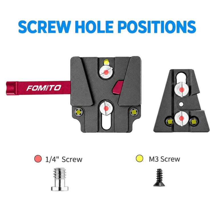 FOMITO VK-02 Camera V-Mount Plate Base Quick Release Plate For Cage Mounting