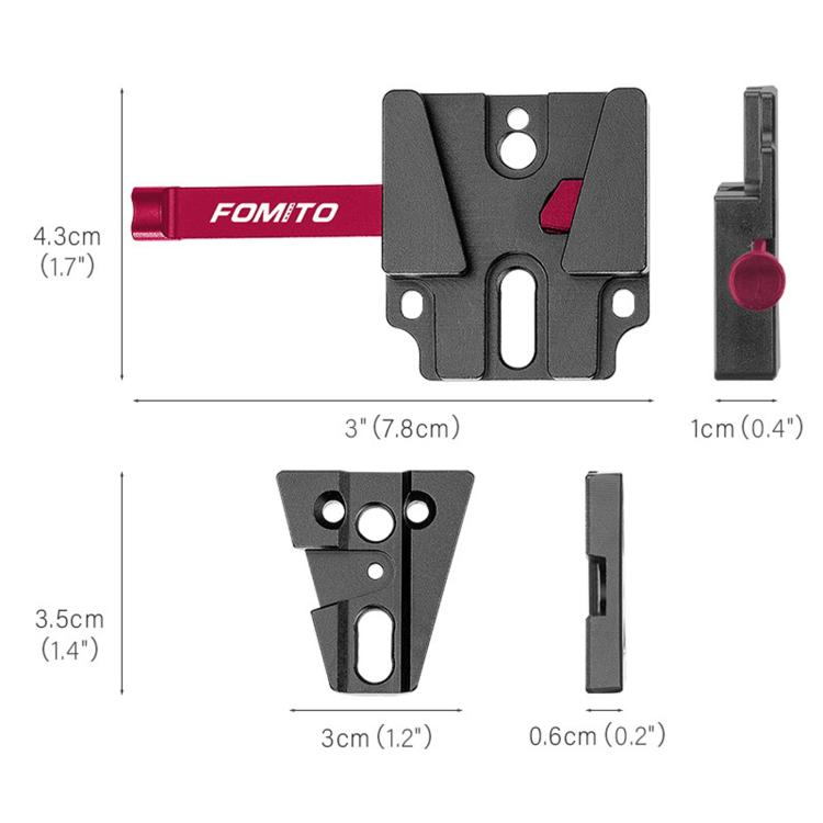 FOMITO VK-02 Camera V-Mount Plate Base Quick Release Plate For Cage Mounting
