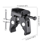 FOMITO V-Type Mounting Plate With Crab Clamp Tripod Fixed Super Clamp, V-Type Mounting Plate