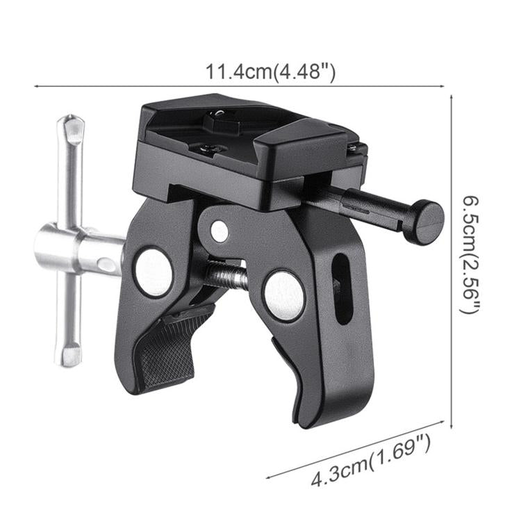 FOMITO V-Type Mounting Plate With Crab Clamp Tripod Fixed Super Clamp, V-Type Mounting Plate