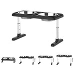 Adjustable Foldable Stainless Steel Double-Bowl Pet Feeder