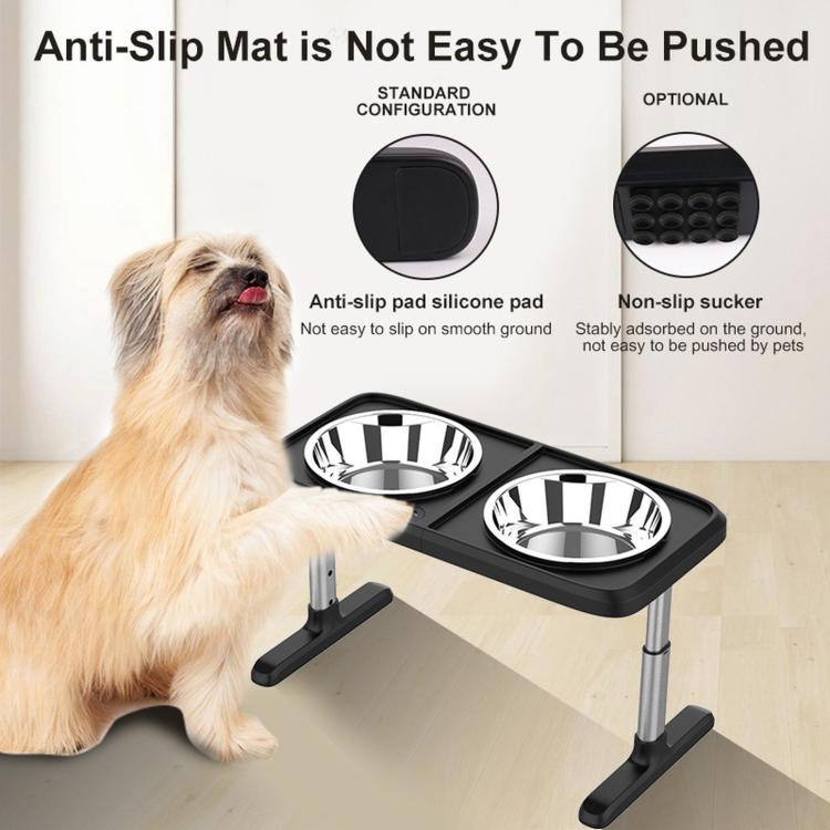 Adjustable Foldable Stainless Steel Double-Bowl Pet Feeder