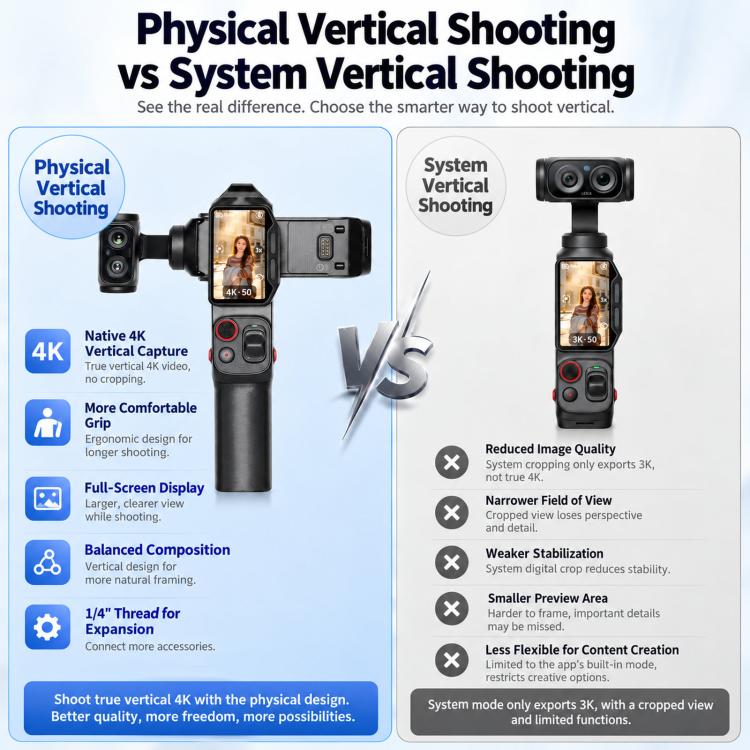 For Insta360 Luna Pro / Luna Ultra Vertical Shooting Handheld Grip Horizontal Body Mount Handle