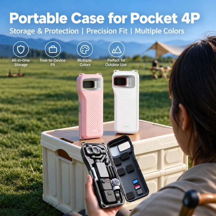 For DJI Osmo Pocket 4P LKTOP Hard Carrying Case Protective Storage Box with Wrist Strap