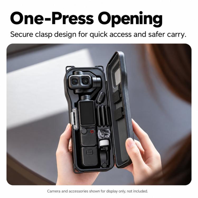 For DJI Osmo Pocket 4P LKTOP Hard Carrying Case Protective Storage Box with Wrist Strap