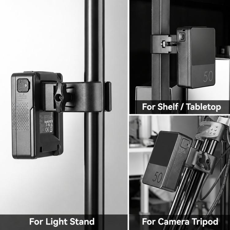 V-Mount Battery Hanging Plate With Crab Clamp Tripod Fixed Battery Bracket, VK-08