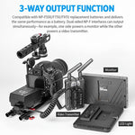 FOMITO NP-F Battery Port 3-Way Converter D-Tap To NP-F550/F970/F750 Dual Side Dummy Battery, NP-F Battery Port 3-Way Converter