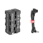 FOMITO NPF-2DC DC Version NP-F Battery Port 3-Way Converter D-Tap To NPF-F550/F750/F970 Dual Side Dummy Battery, Spring Wire, Line