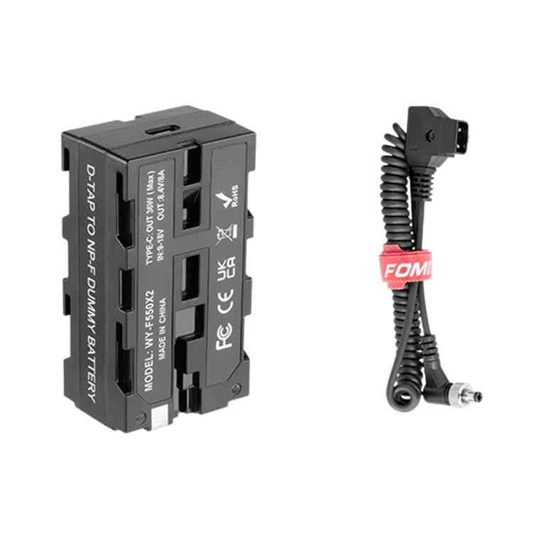 FOMITO NPF-2DC DC Version NP-F Battery Port 3-Way Converter D-Tap To NPF-F550/F750/F970 Dual Side Dummy Battery, Spring Wire, Line
