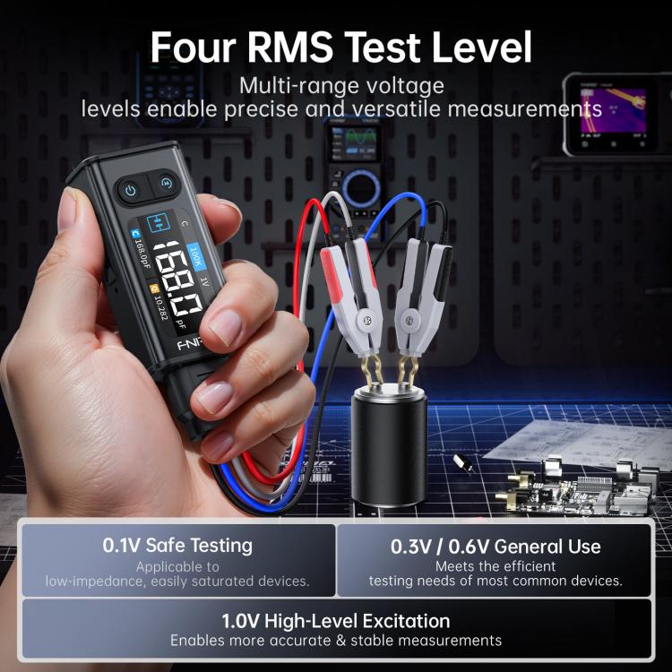 FNIRSI High-Precision Handheld Digital LCR Tweezers Component Tester, Tweezers Tips, Tweezers + Kelvin Clips