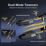 FNIRSI High-Precision Handheld Digital LCR Tweezers Component Tester, Tweezers Tips, Tweezers + Kelvin Clips