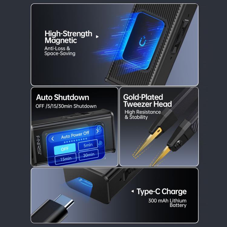 FNIRSI High-Precision Handheld Digital LCR Tweezers Component Tester, Tweezers Tips, Tweezers + Kelvin Clips